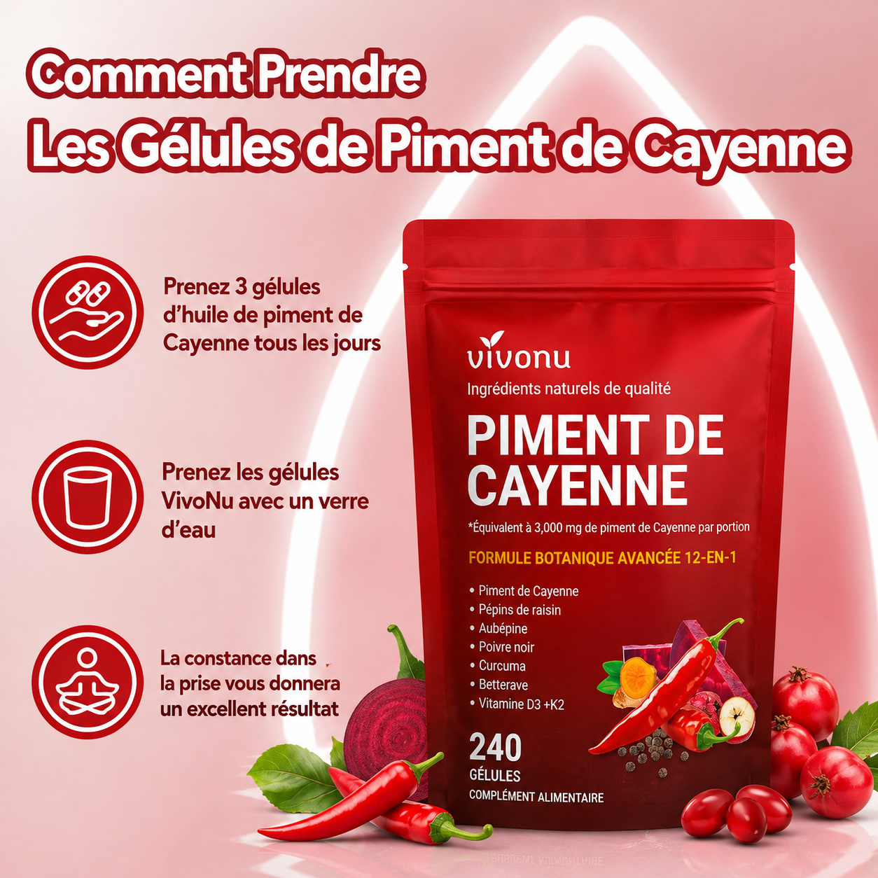 Poivre de Cayenne - Complément alimentaire en capsules molles